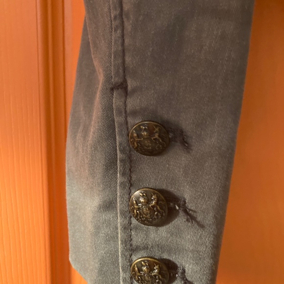 Free People Military Cropped Jacket in Grey Sz XS - Picture 3 of 4